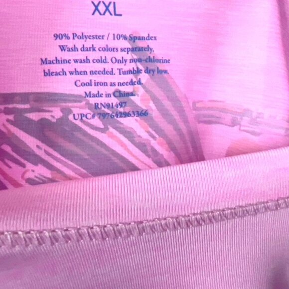 Lauren James pink SPF swordfish sun guard beach long sleeve top, size XXL - Picture 8 of 8